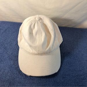 Women’s cloth baseball/truckers cap adj. strap cream colored OS